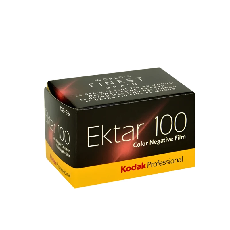 Kodak Ektar 100 color film packaging on a white background