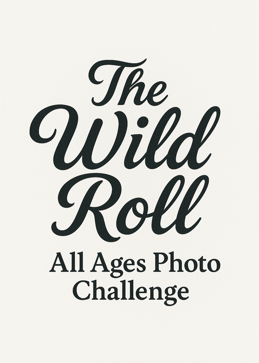 Text 'The Wild Roll All Ages Photo Challenge' on a white background